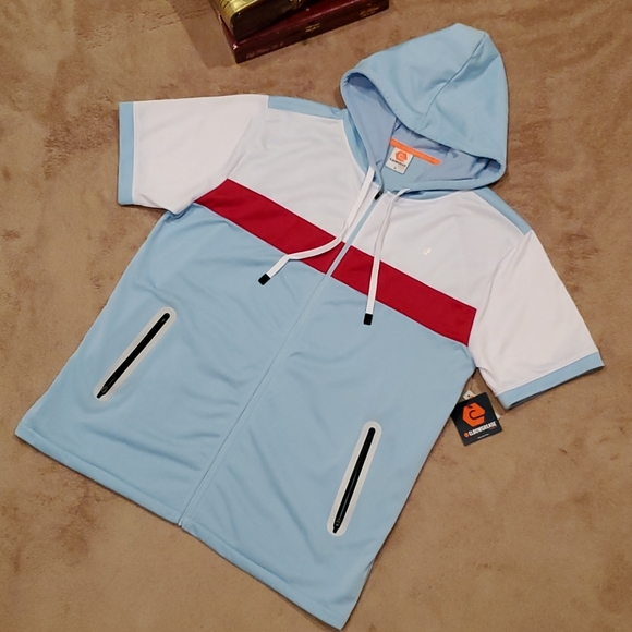 ELBOW GREASE men's size XL short sleeve zip-up hoodie - Picture 3 of 8